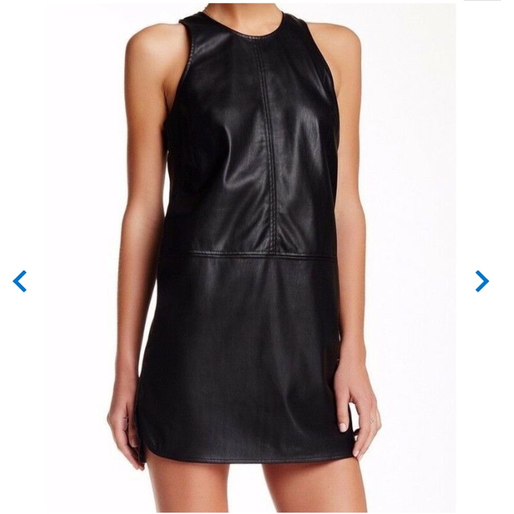 7 For All Mankind Poly Drapey Leather Dress